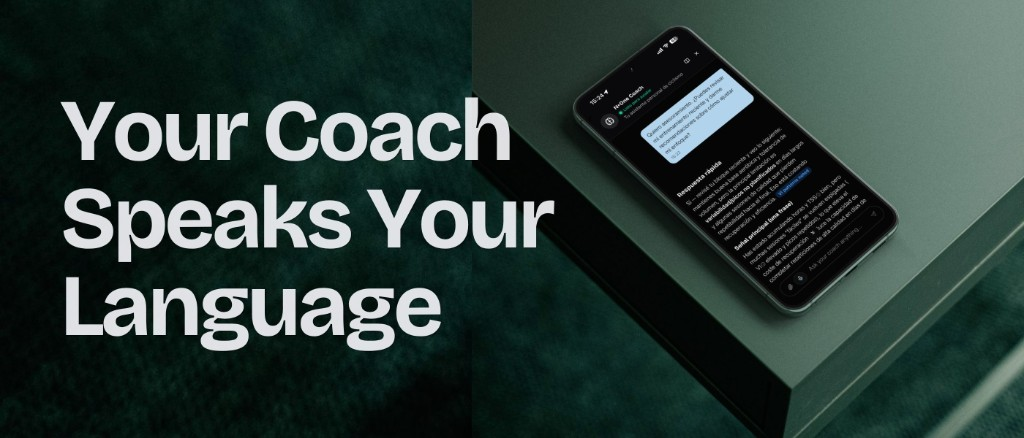 Bonjour · Hola · Ciao · Olá, Dynamic Coach on phone