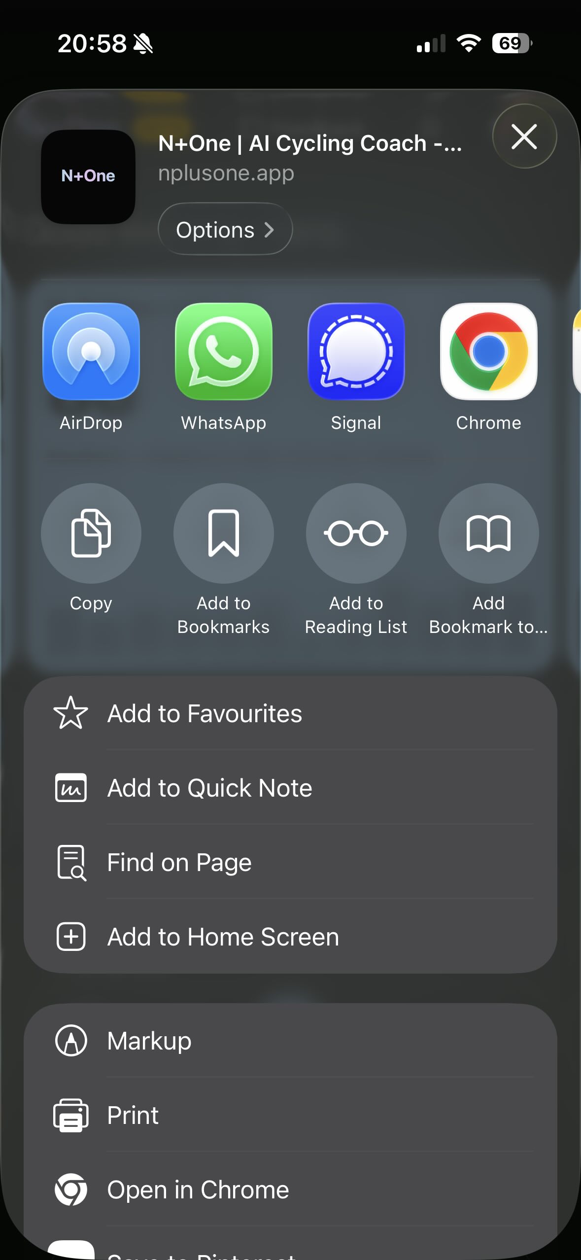 Placeholder: Safari on iOS – Share button and Add to Home Screen